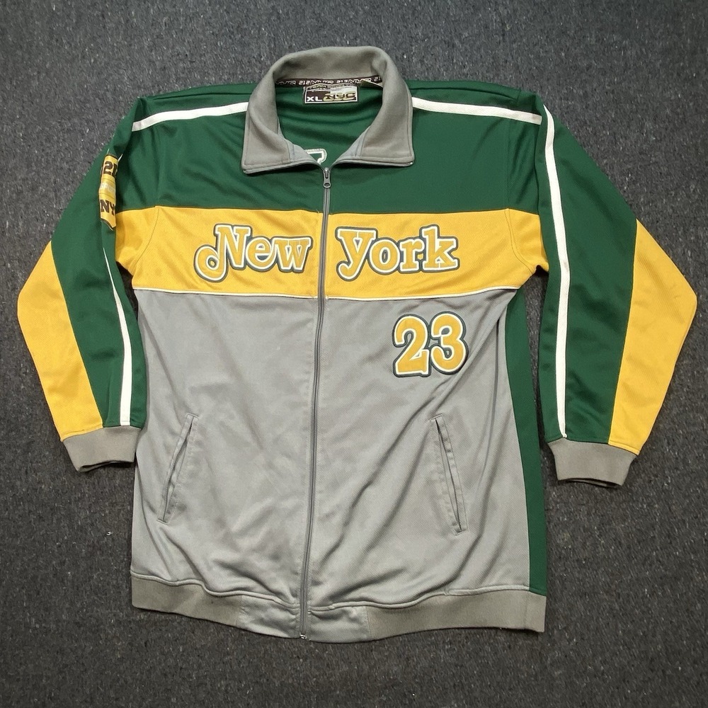 VTG Team Sports 212 New York #23 ZipUp ColorBlock Track Jacket Sz XL Embroidered